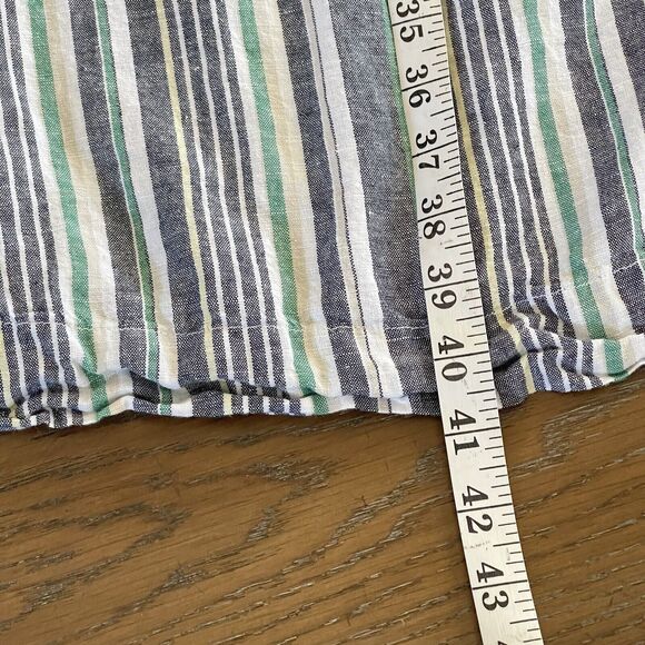 Liz Claiborne Dress Womens Plus Size 1X Striped Linen Cotton Pockets Knee Length - Picture 11 of 11